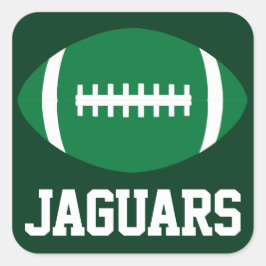 Grüne Fußballmannschaft - Benutzerdefinierter Text Quadratischer Aufkleber