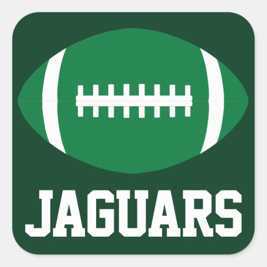 Grüne Fußballmannschaft - Benutzerdefinierter Text Quadratischer Aufkleber (Vorderseite)