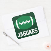 Grüne Fußballmannschaft - Benutzerdefinierter Text Quadratischer Aufkleber (Umschlag)