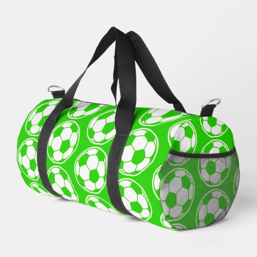 Grüne Fußballmuster-Schraubengrafik Duffle Bag (Rechte Ecke)