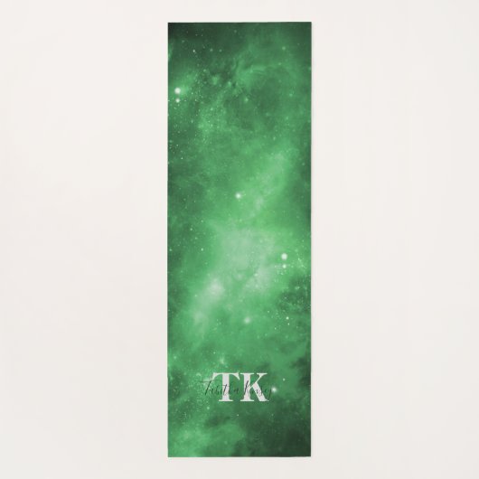 Grüne Galaxie, Alignment Lines Yoga Mat Yogamatte (Rückseite)