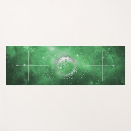 Grüne Galaxie, Alignment Lines Yoga Mat Yogamatte (Vorderseite (Horizontal))