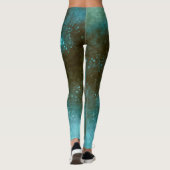 Grüne Galaxie Sparkle Abstrakte Leggings (Rückseite)