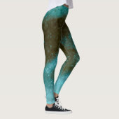 Grüne Galaxie Sparkle Abstrakte Leggings (Rechts)