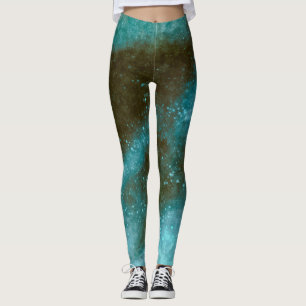 Grüne Galaxy-Sparkle-Abstract-Leggings Leggings