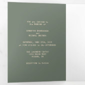 Grüne Gamer - feierliche Minimalhochzeit Dreifach Gefaltete Karte (Innen Erste Seite)