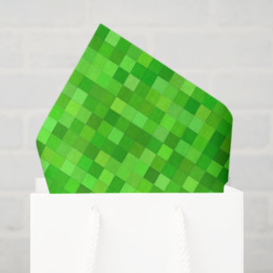 Grüne Gamer-Pixel   Geburtstagspartei Seidenpapier