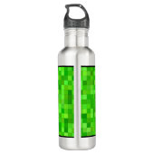Grüne Gamer-Pixel | PERSONALISIERT Edelstahlflasche (Rückseite)