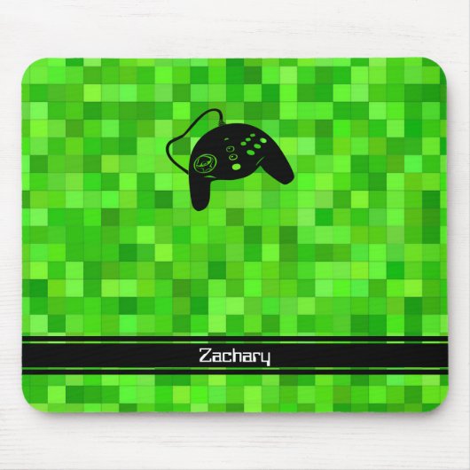 Grüne Gamer-Pixel | PERSONALISIERT Mousepad (Vorne)