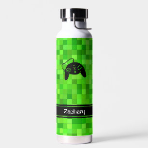 Grüne Gamer-Pixel Personalisiert Trinkflasche