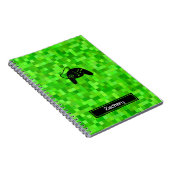 Grüne Gamer-Pixel | Personalisiertes SpiralNoteboo Notizblock (Rechte Seite)