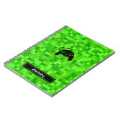 Grüne Gamer-Pixel | Personalisiertes SpiralNoteboo Notizblock (Linke Seite)