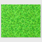 Grüne Gamer Pixels Geburtstagsparty Geschenkpapier (Flach)