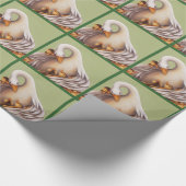 Grüne Gänse und ihre Babys Umschlagpapier Geschenkpapier (Ecke)