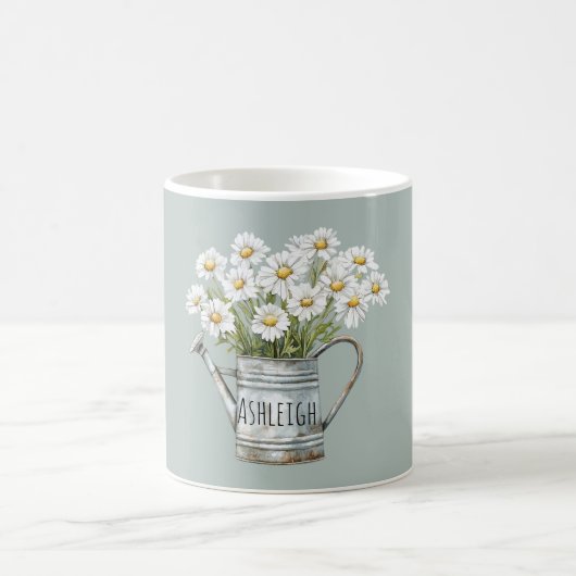 Grüne Gänseblümchen Kaffeetasse (Mittel)