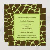 Grüne Gariffe Babydusche Einladung (Vorne/Hinten)