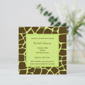 Grüne Gariffe Babydusche Einladung (Stehend Vorderseite)