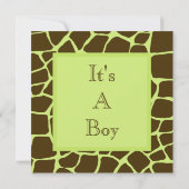 Grüne Gariffe Babydusche Einladung (Rückseite)