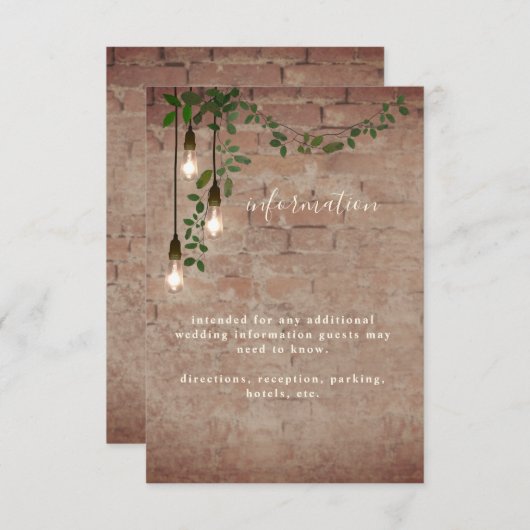 Grüne Garland Hochzeit Informationen Einladung (Vorne/Hinten)