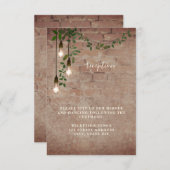 Grüne Garland Hochzeitsempfang Einladung (Vorne/Hinten)