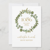 Grüne Garland New Address Moving Ankündigung (Vorderseite)