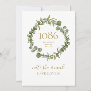 Grüne Garland New Address Moving Ankündigung