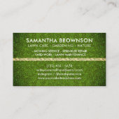 Grüne Gartenanlage Rasenfläche Fußball Landschaft Visitenkarte (Rückseite)