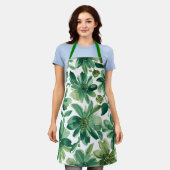 Grüne Gartenaquarellmalerei Botanische Blumen Schürze (Getragen)