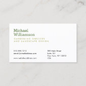 Grüne Gartendienstleistungen - Visitenkarte (Rückseite)