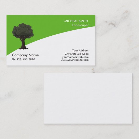 Grüne Gartengarten Pflege und Landschaft Visitenkarte (Vorne/Hinten)
