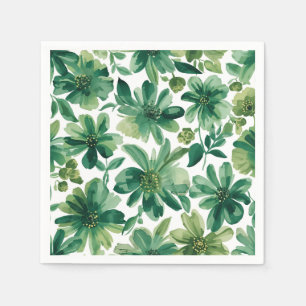 Grüne Gartengestaltung Florale Botanische Aquarell Serviette