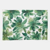 Grüne Gartengewächs Botanische Aquarellmalerei Geschirrtuch (Horizontal)