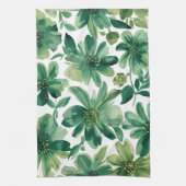Grüne Gartengewächs Botanische Aquarellmalerei Geschirrtuch (Vertikal)