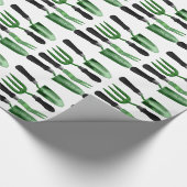 Grüne Gartenwerkzeuge Geschenkpapier (Ecke)
