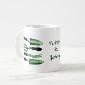 Grüne Gartenwerkzeuge Kaffeetasse (Vorderseite Links)