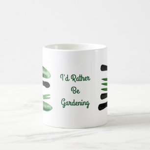 Grüne Gartenwerkzeuge Kaffeetasse