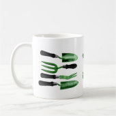 Grüne Gartenwerkzeuge Kaffeetasse (Links)