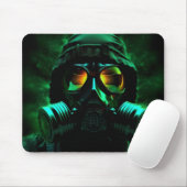 grüne Gasmaske Mousepad (Mit Mouse)