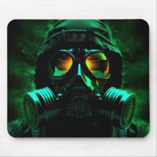 grüne Gasmaske Mousepad