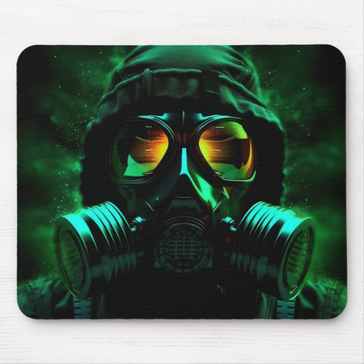 grüne Gasmaske Mousepad (Vorne)