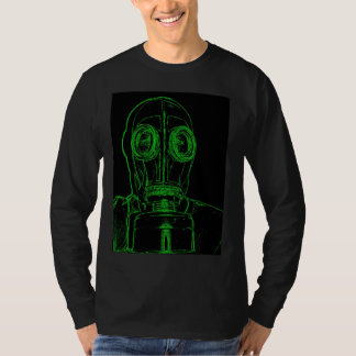 Grüne Gasmaske-NeonKontur durch KLM T-Shirt