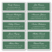 Grüne Gästennamen. Versandaufkleber für Hochzeiten Aufkleber (Vorderseite)