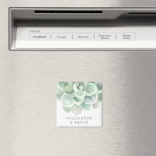 Grüne Gastgeschenk Hochzeit der botanischen Seite Magnet (In Situ (Geschirrspüler))