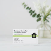 Grüne Gebäude-Geschäfts-Karten Visitenkarte (Stehend Vorderseite)