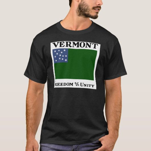 Grüne Gebirgsjungen-Flagge der Vermont-Republik T-Shirt (Vorderseite)