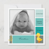 Grüne Geburtskarte Ankündigung (Vorderseite)