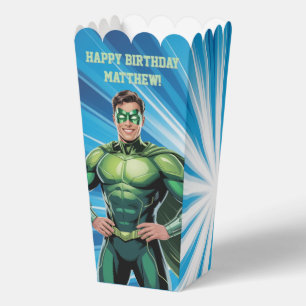 Grüne Geburtstagsfeier für Superhelden-Jungs Geschenkschachtel