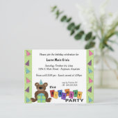 Grüne Geburtstagsfeier Party Einladung (Stehend Vorderseite)