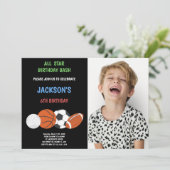 Grüne Geburtstagssporteinladungen mit Foto Einladung (Stehend Vorderseite)