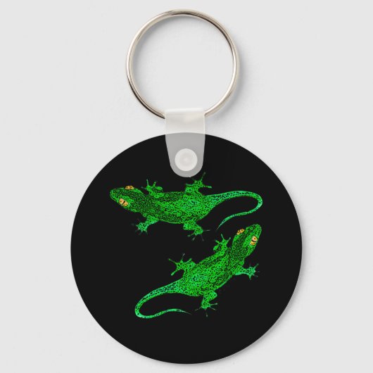 Grüne Geckos Schlüsselanhänger (Vorderseite)
